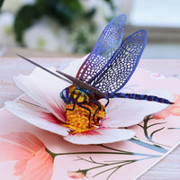 ragonfly & Cosmos Flower Pop Up Card