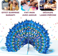 Proud Peacock Pop-Up Card - Large Birthday Card
